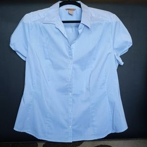 Blue/White small checkered short sleeve shirt.